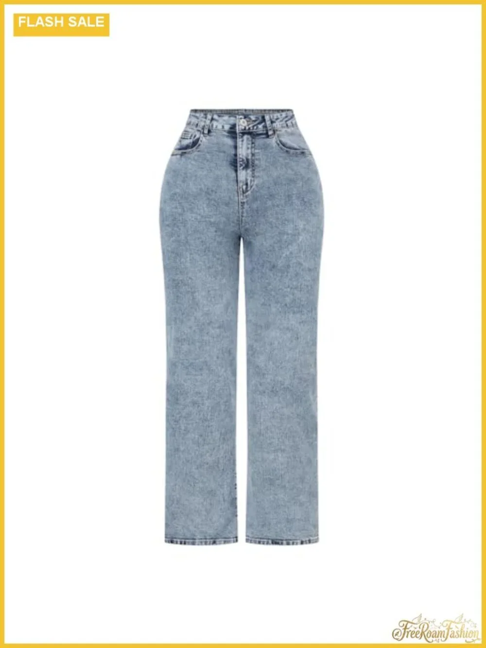 High Waisted Wide Leg Distressed Stretch Jeans for Women